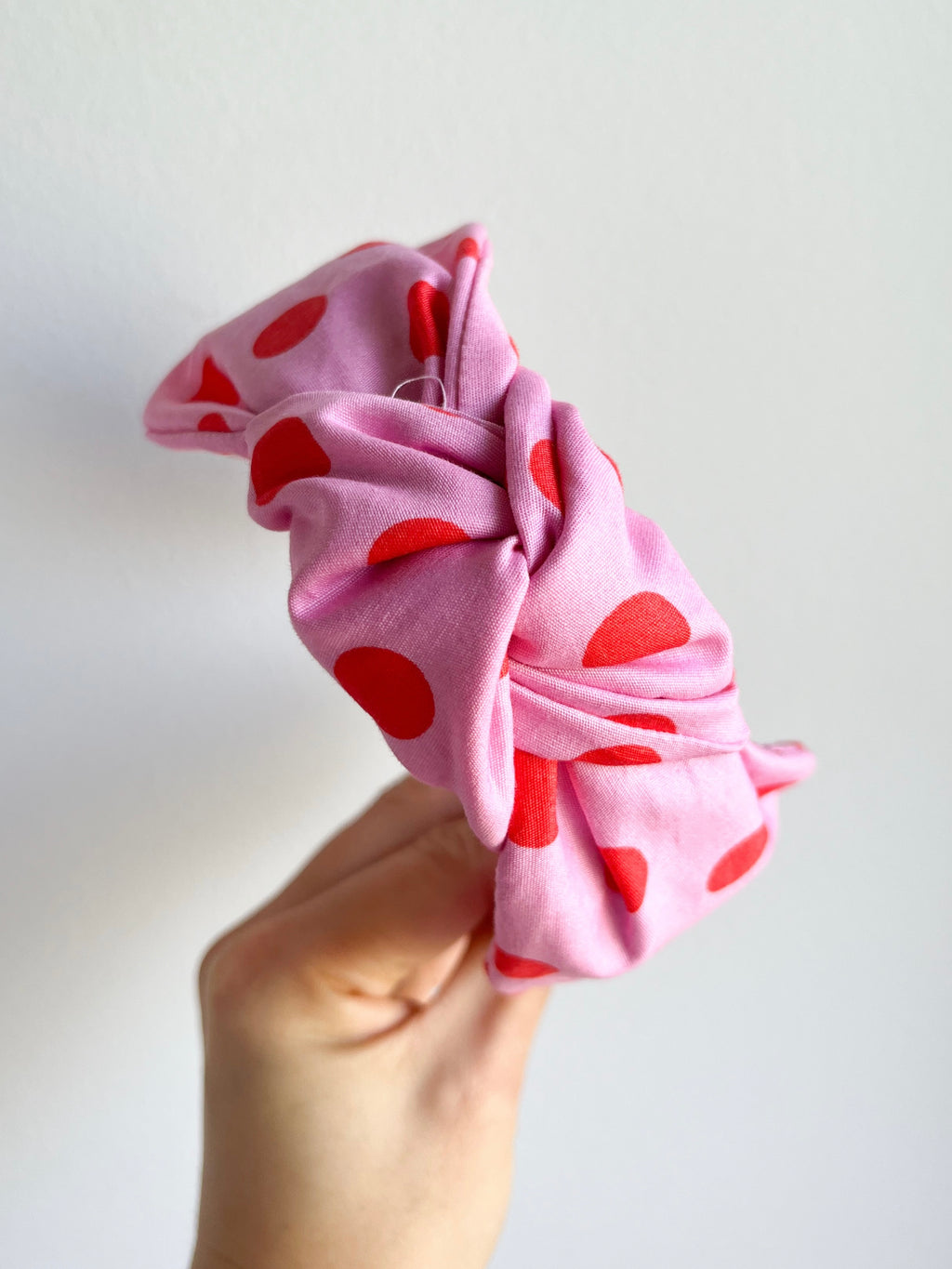 Polka Dots Pink & Red | Top Knot Headband