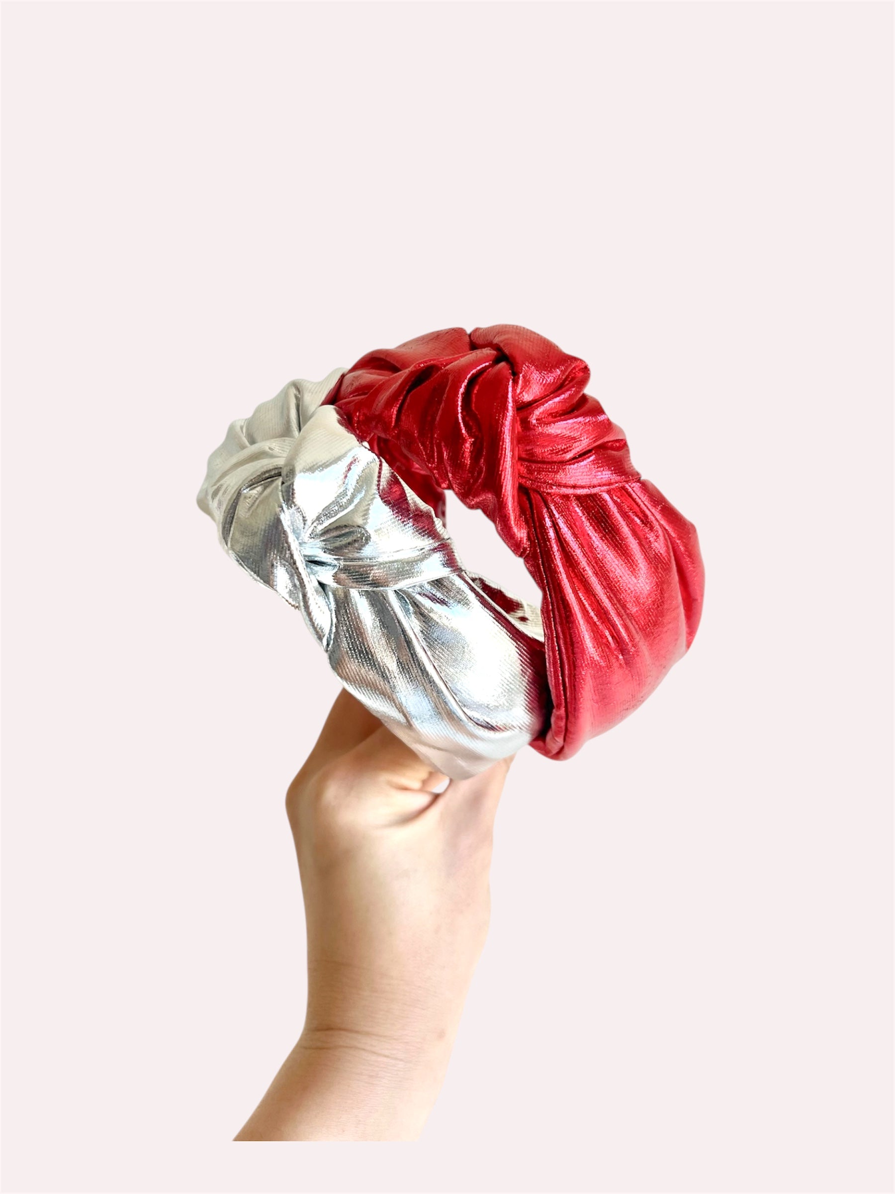 Metallic Silver and Red | Headband