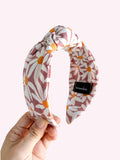 Cotton Linen | Daisies | Top Knot Headband