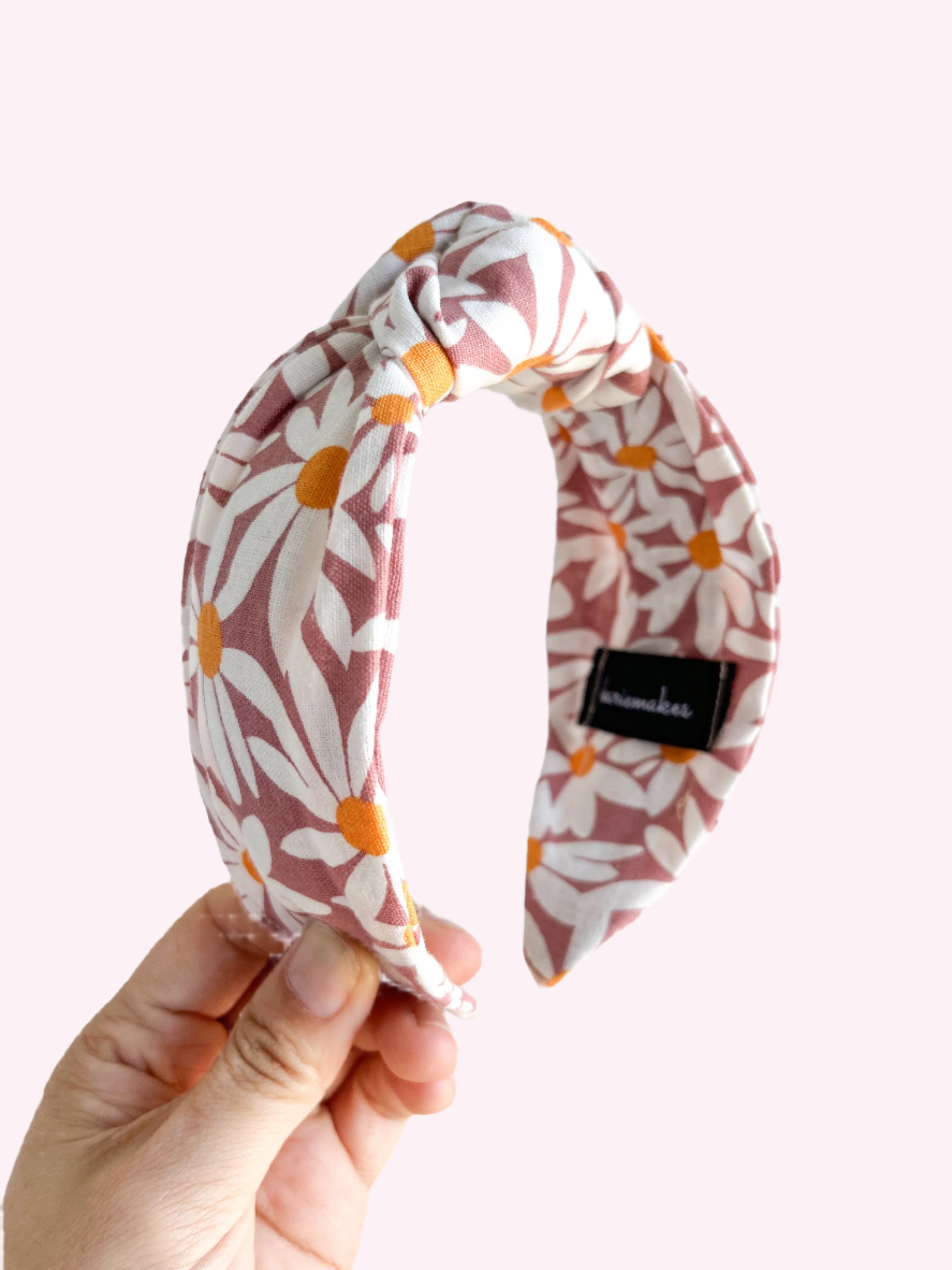 Cotton Linen | Daisies | Top Knot Headband