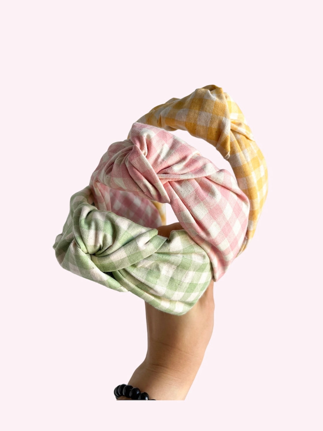 Organic Cotton | Gingham | Top Knot Headband