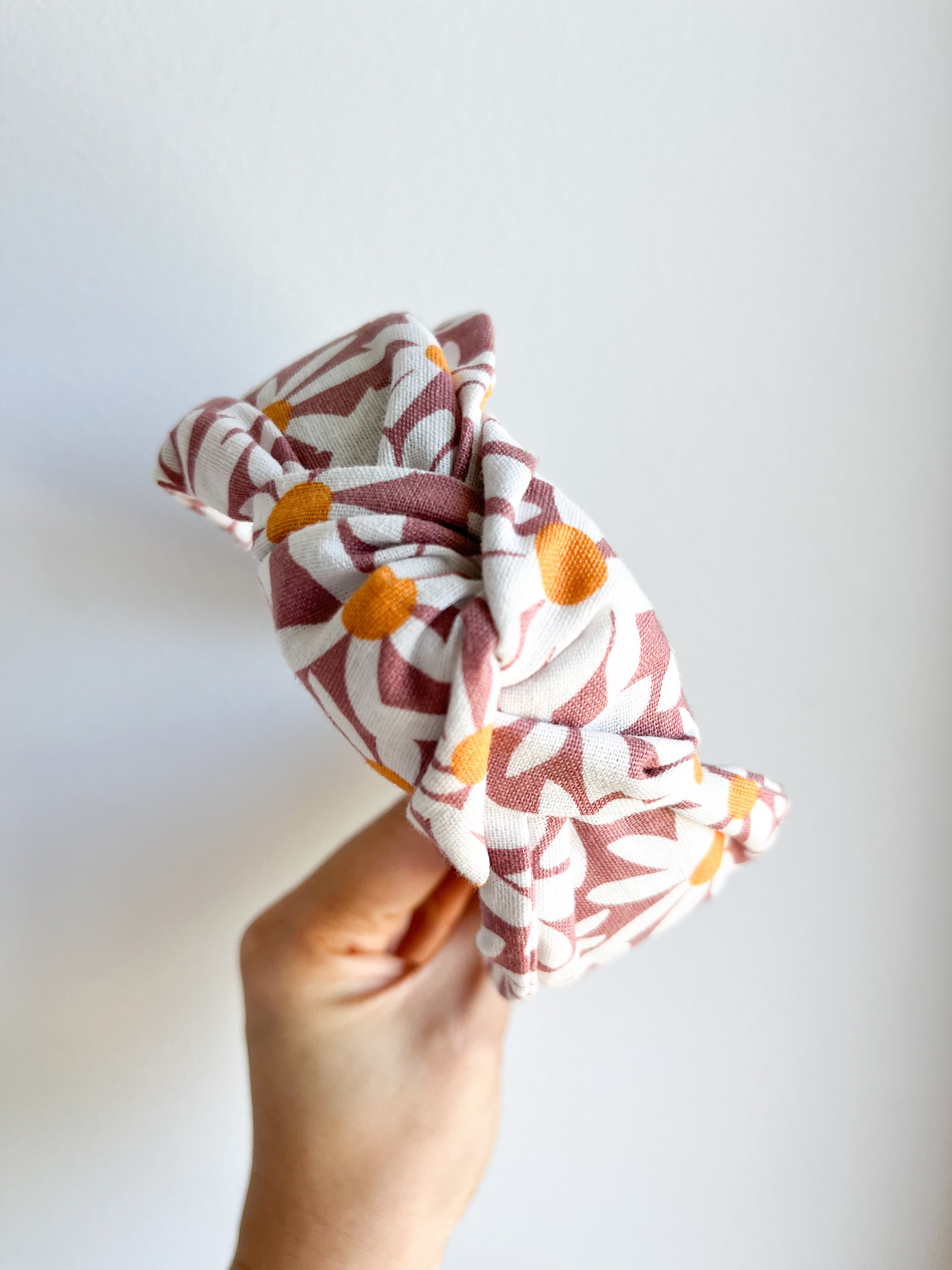 Cotton Linen | Daisies | Top Knot Headband