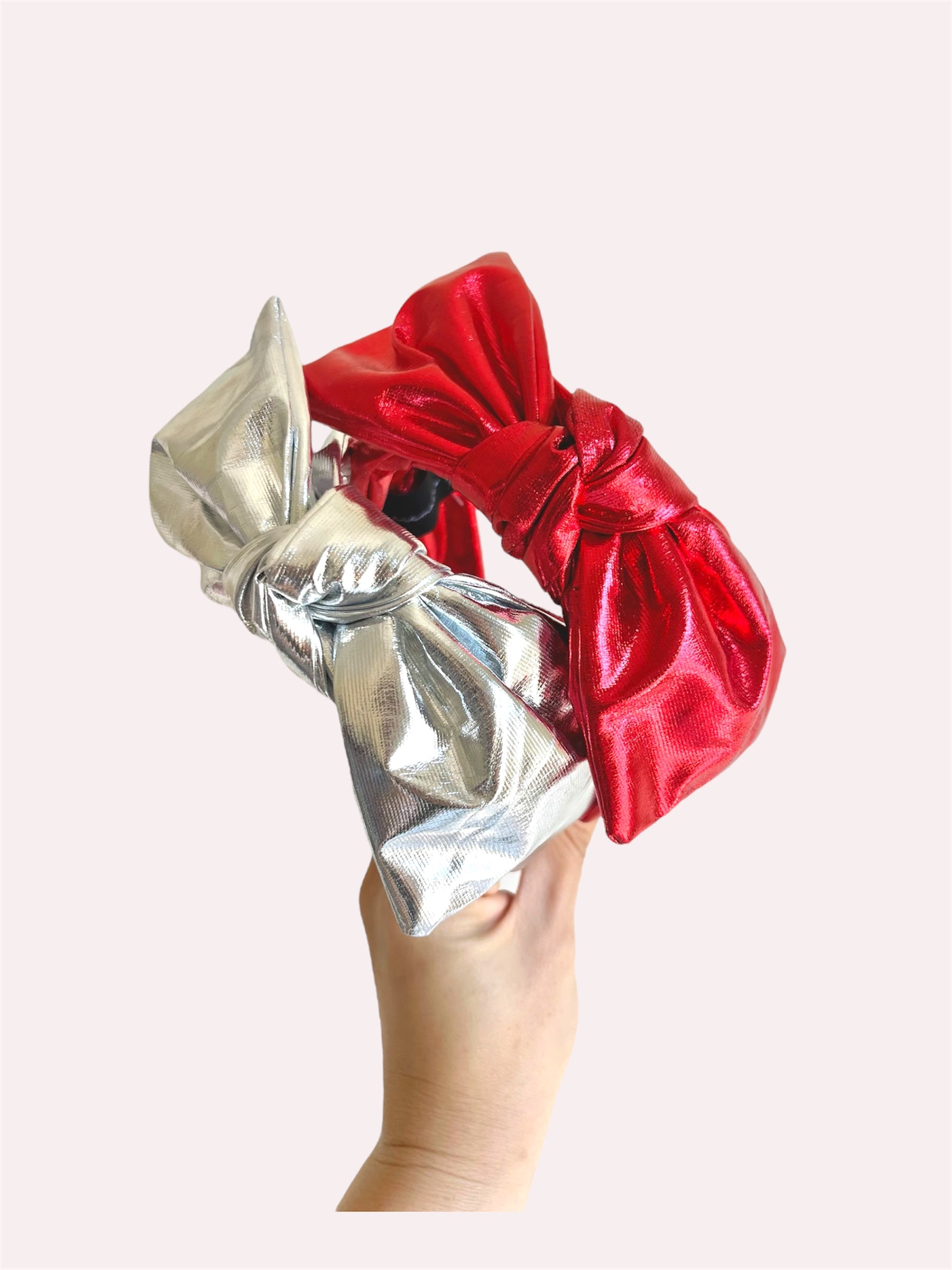 Metallic Silver and Red | Headband