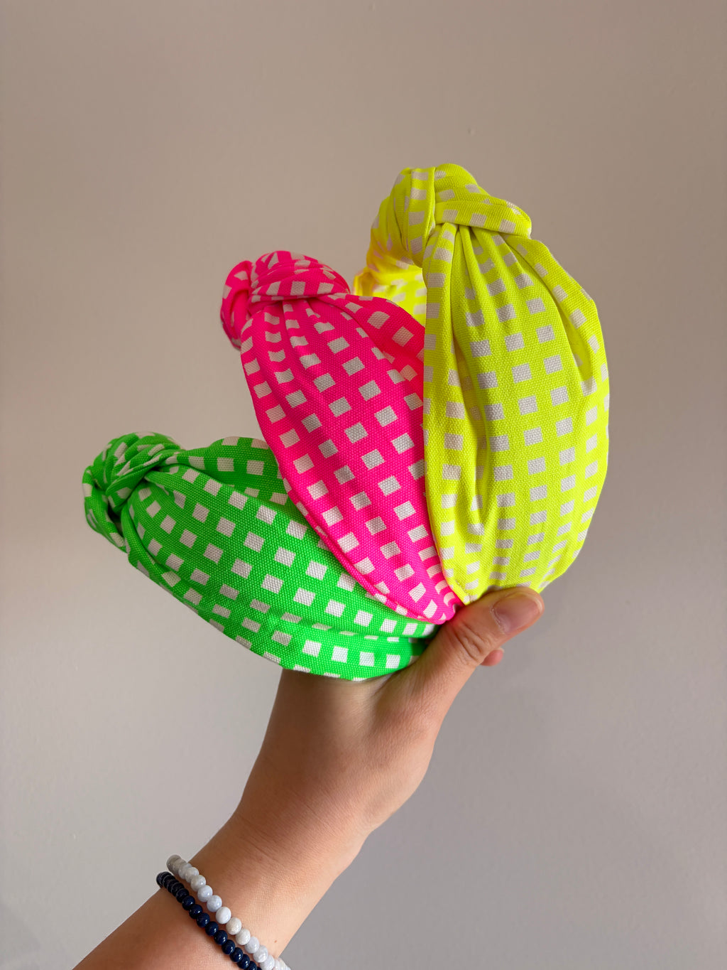Neon Gingham | Top Knot Headbands