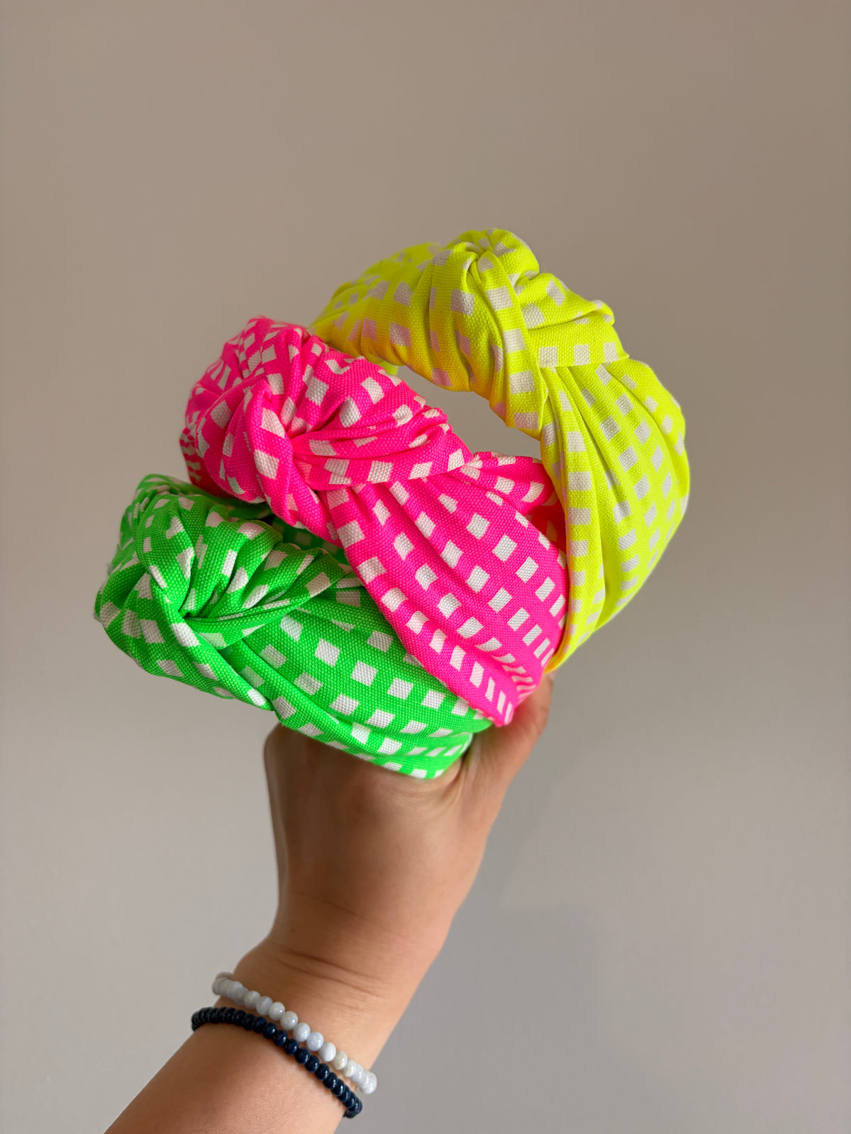 Neon Gingham | Top Knot Headbands