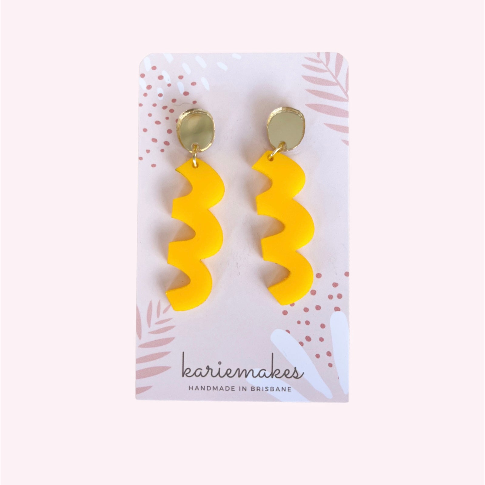 Squiggles Shapes | Yellow |  Acrylic Earrings